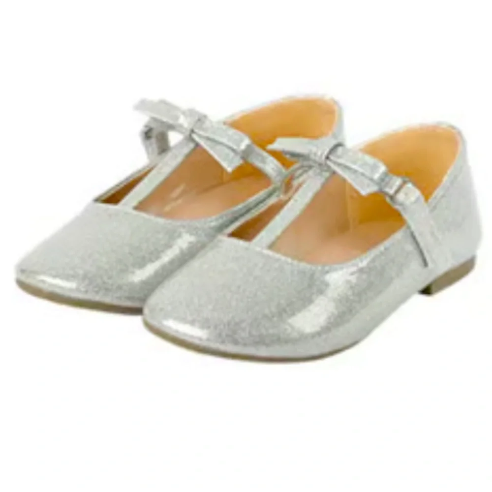 GIRLS GLITTER T-strap ballet flats